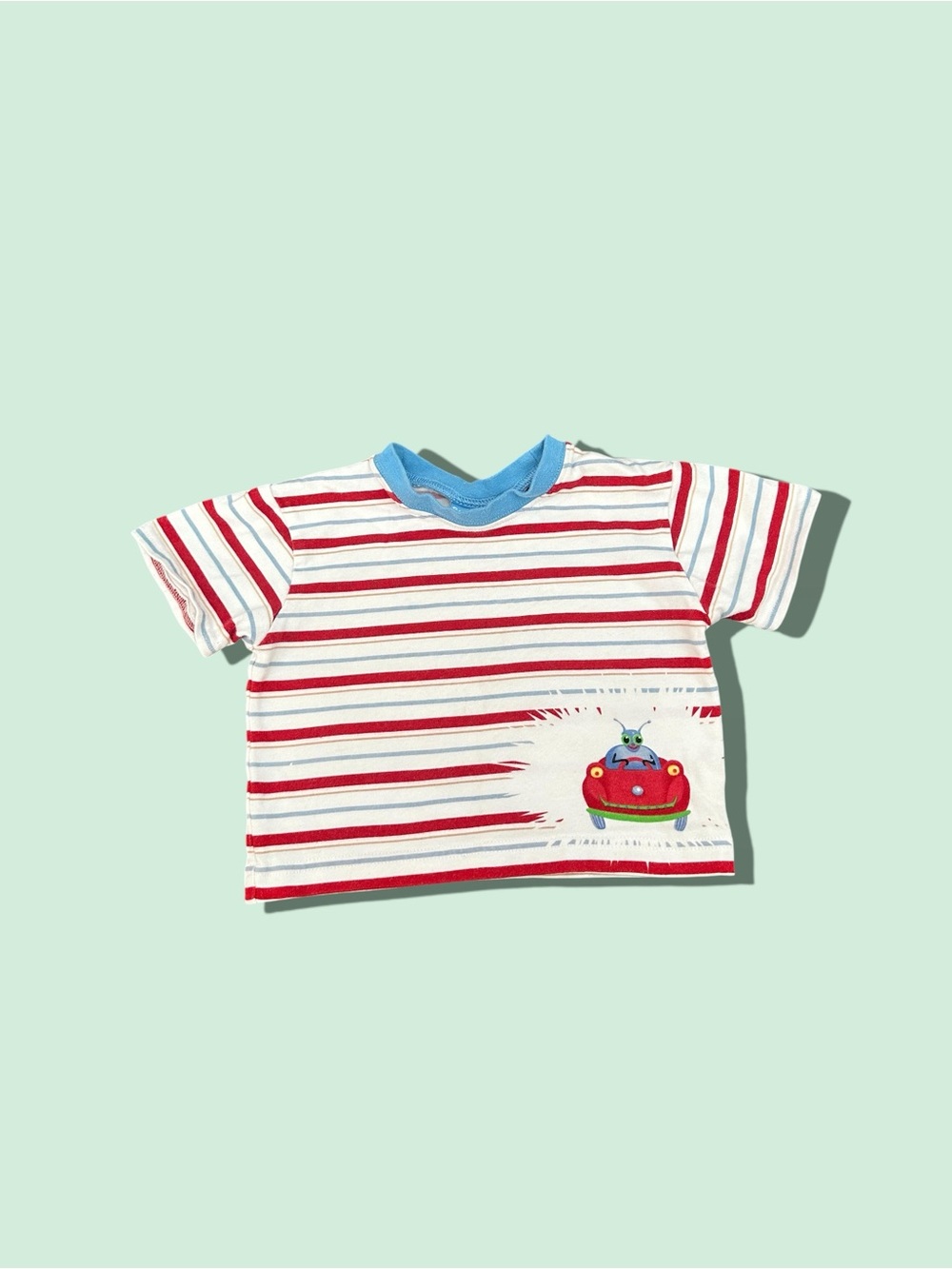 Vintage Baby Sunny Patch Miss Spiders Red White & Blue Stripe Graphic Tee 18 Mon